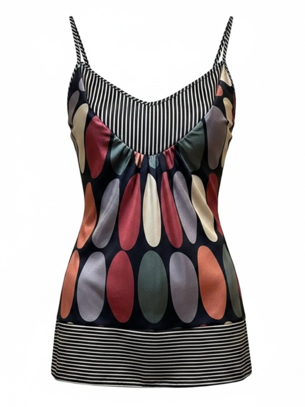 Charlotte Russe Spaghetti Strap Cami Baby Doll Top Y2K Teen Women Size L FLAW